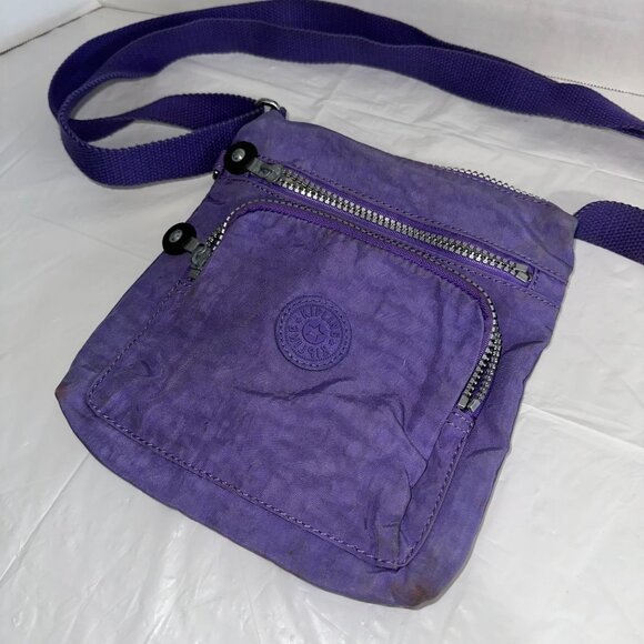 Kipling Purple Crossbody Shoulder Bag With Adjustable Strap & Zippered Pockets - Picture 2 of 6